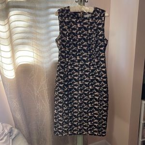 Calvin Klein Dress Gold Zipper Flattering Cut sz 8  NEW w/TAGS